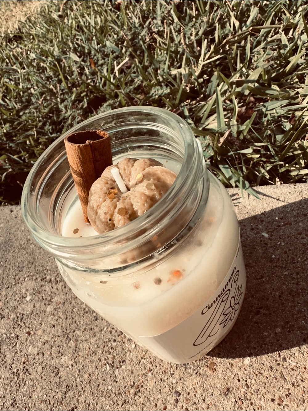 Cinnamon Spice Scented Jar Candle - Cream
